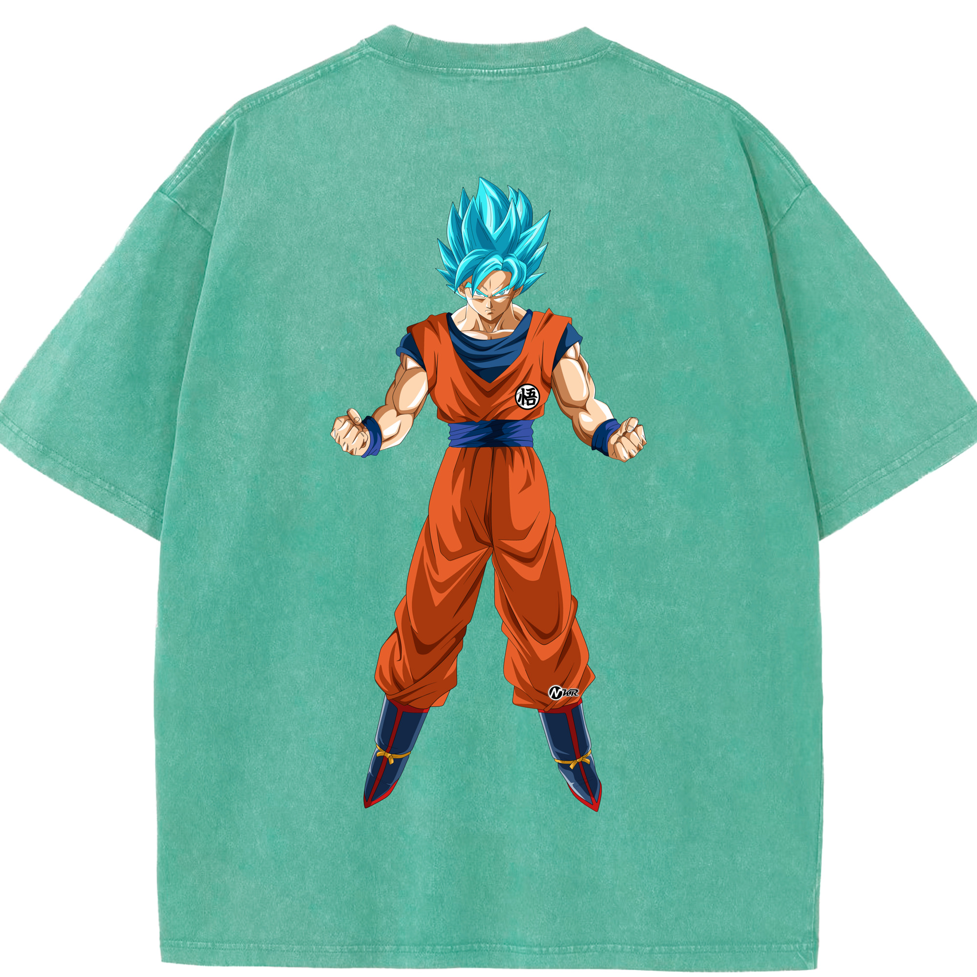（画像用） ドラゴンボール 孫悟空（そん ごくう）Son Goku カカロット DRAGON BALL Kakarotto 綿100% ヴィンテージ風 半袖Tシャツ（背面プリント）